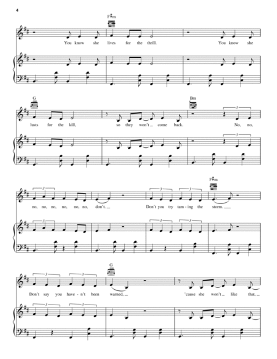 She Loves Control Piano, Vocal, Guitar scores gallery preview page 4