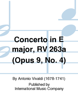 Concerto In E Major, Rv 263A (Opus 9, No. 4)