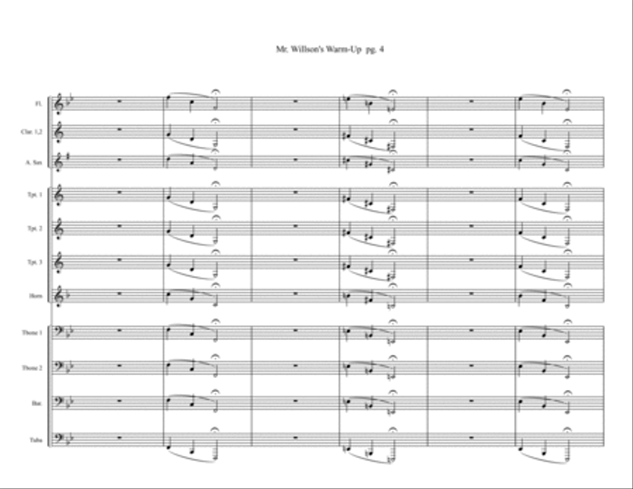 Mr. Willson's Warm Up Mr. Willson's Warm Up Marching Band scores gallery preview page 5