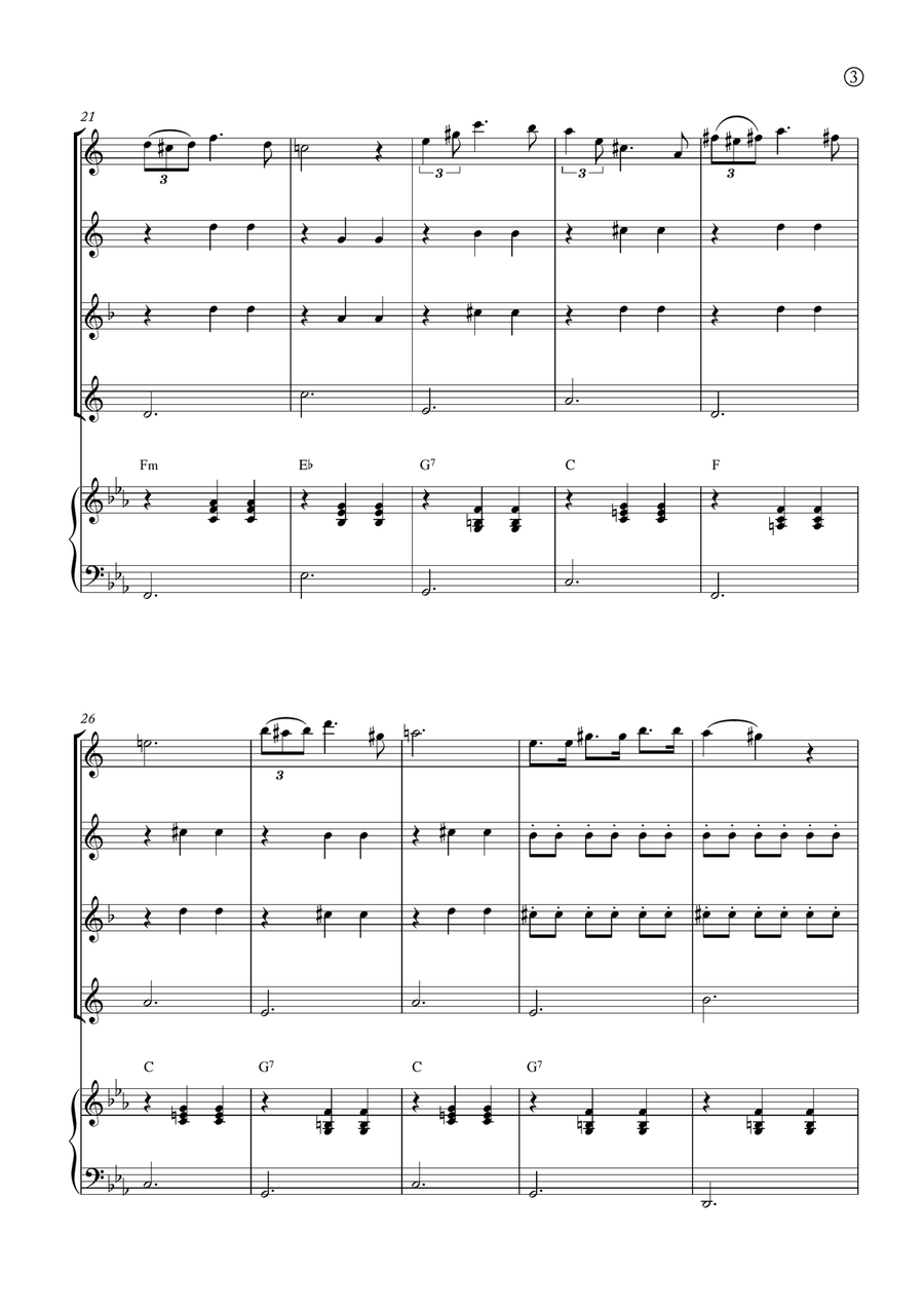 Serenade (Ständchen) Saxophone Quartet scores gallery preview page 3