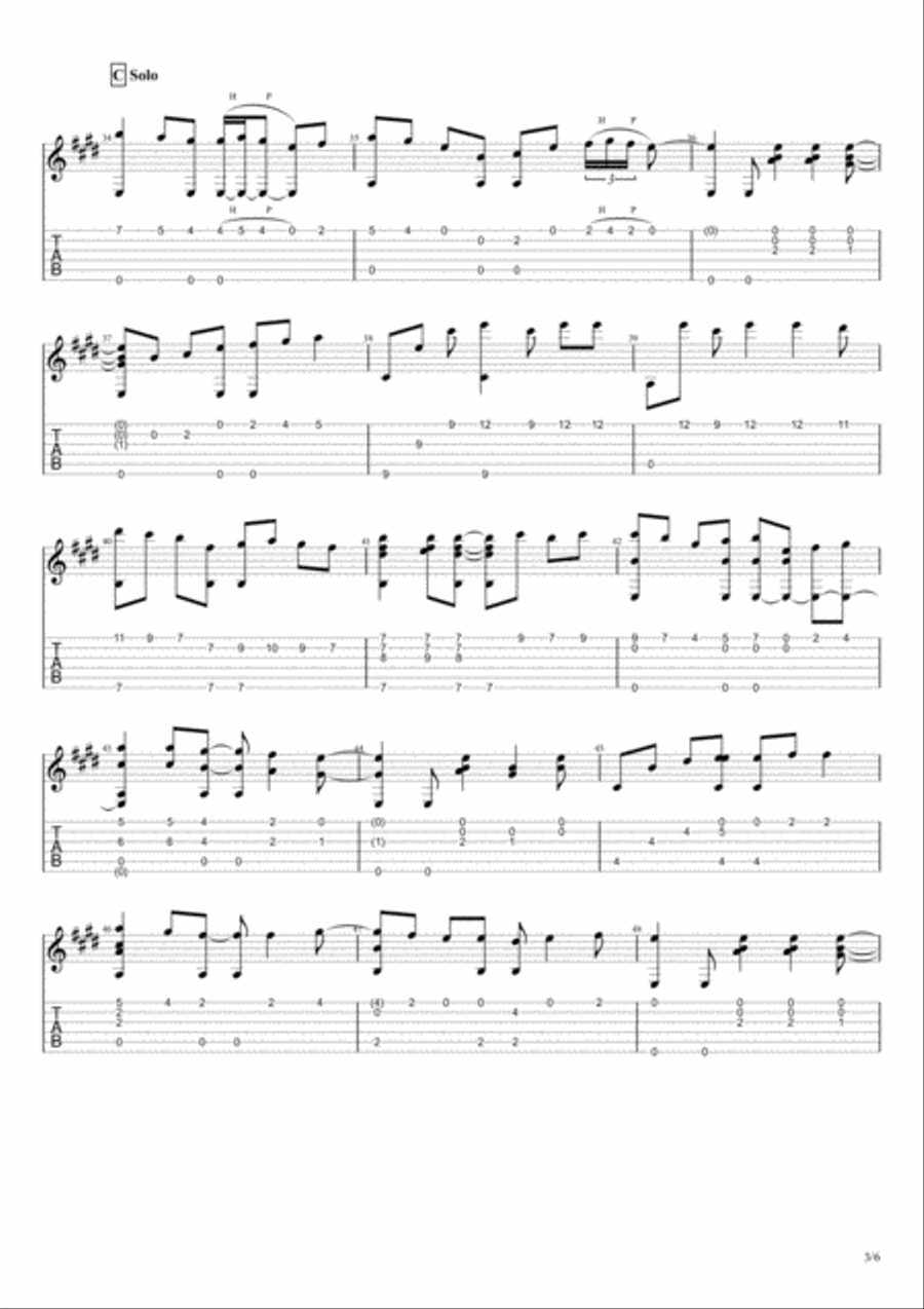 Danny Boy, for solo fingerstyle acoustic guitar Acoustic Guitar scores gallery preview page 3
