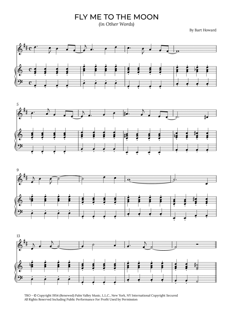 Fly Me To The Moon (in Other Words) B-Flat Trumpet scores gallery preview page 1