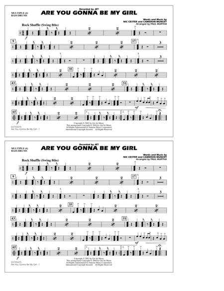 Are You Gonna Be My Girl (arr. Paul Murtha) - Multiple Bass Drums