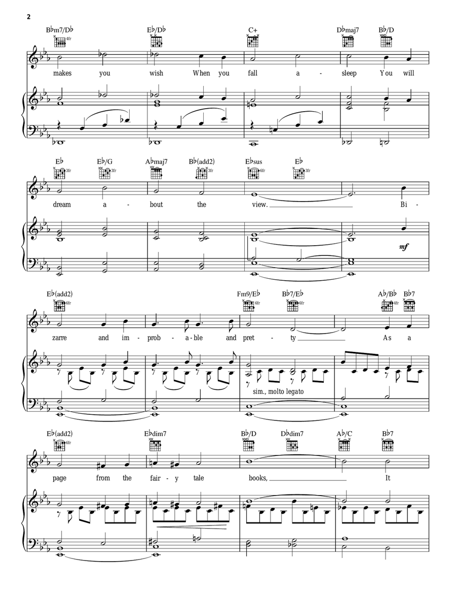Prologue (from Cinderella) Piano, Vocal, Guitar scores gallery preview page 2