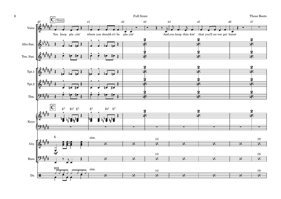 These Boots Are Made For Walkin' Small Ensemble scores gallery preview page 6