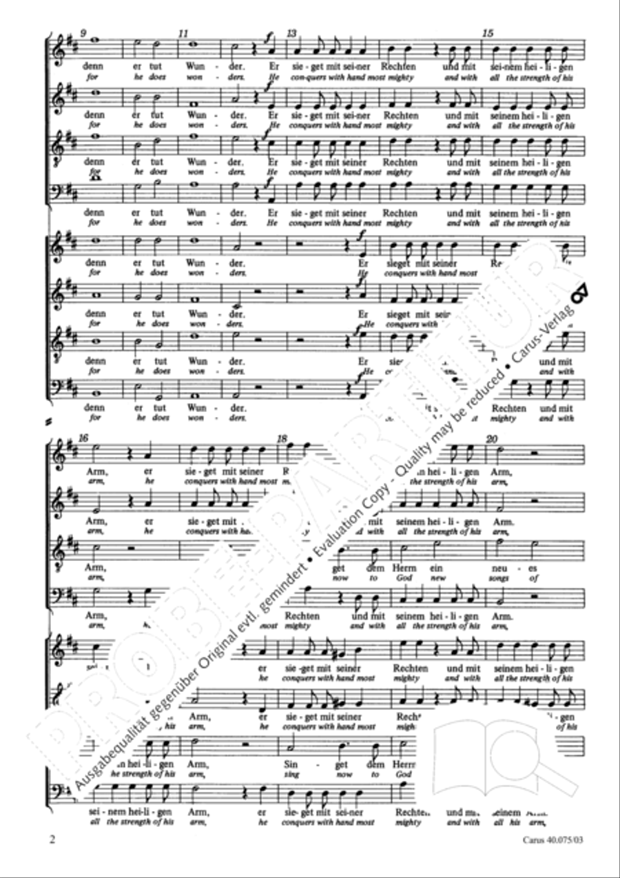 Psalm 98 (Der 98. Psalm) Psalm 98 (Der 98. Psalm) 4-Part scores gallery preview page 3