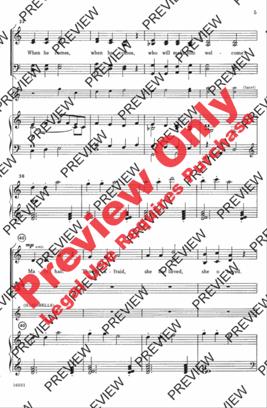 Who Will Make Him Welcome? 4-Part scores gallery preview page 5