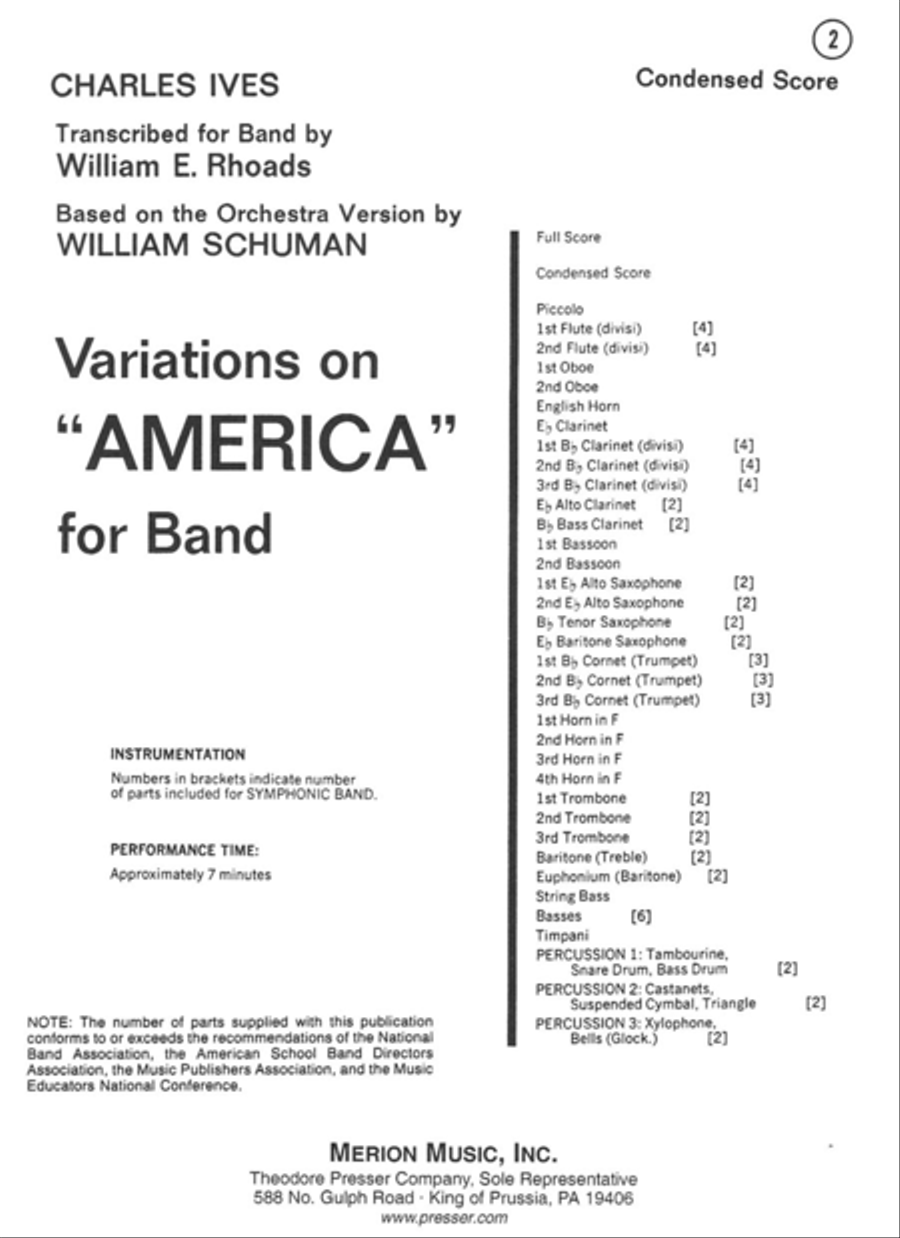 Book cover for Variations on "America"