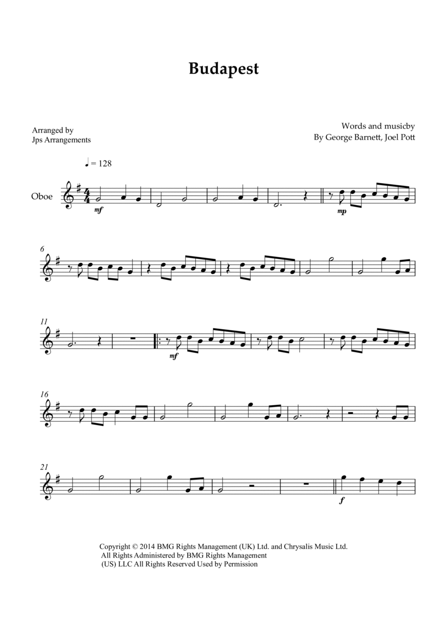 Budapest Oboe Solo scores gallery preview page 1