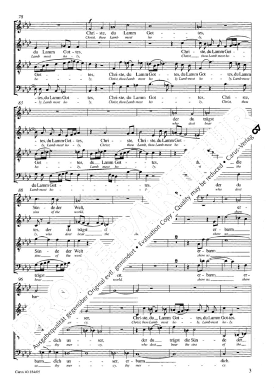 Christ, thou Lamb most holy (Christe, du Lamm Gottes) 4-Part scores gallery preview page 4