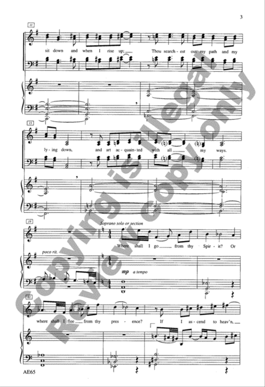 O Lord, Thou Hast Searched Me & Known Me 4-Part scores gallery preview page 3