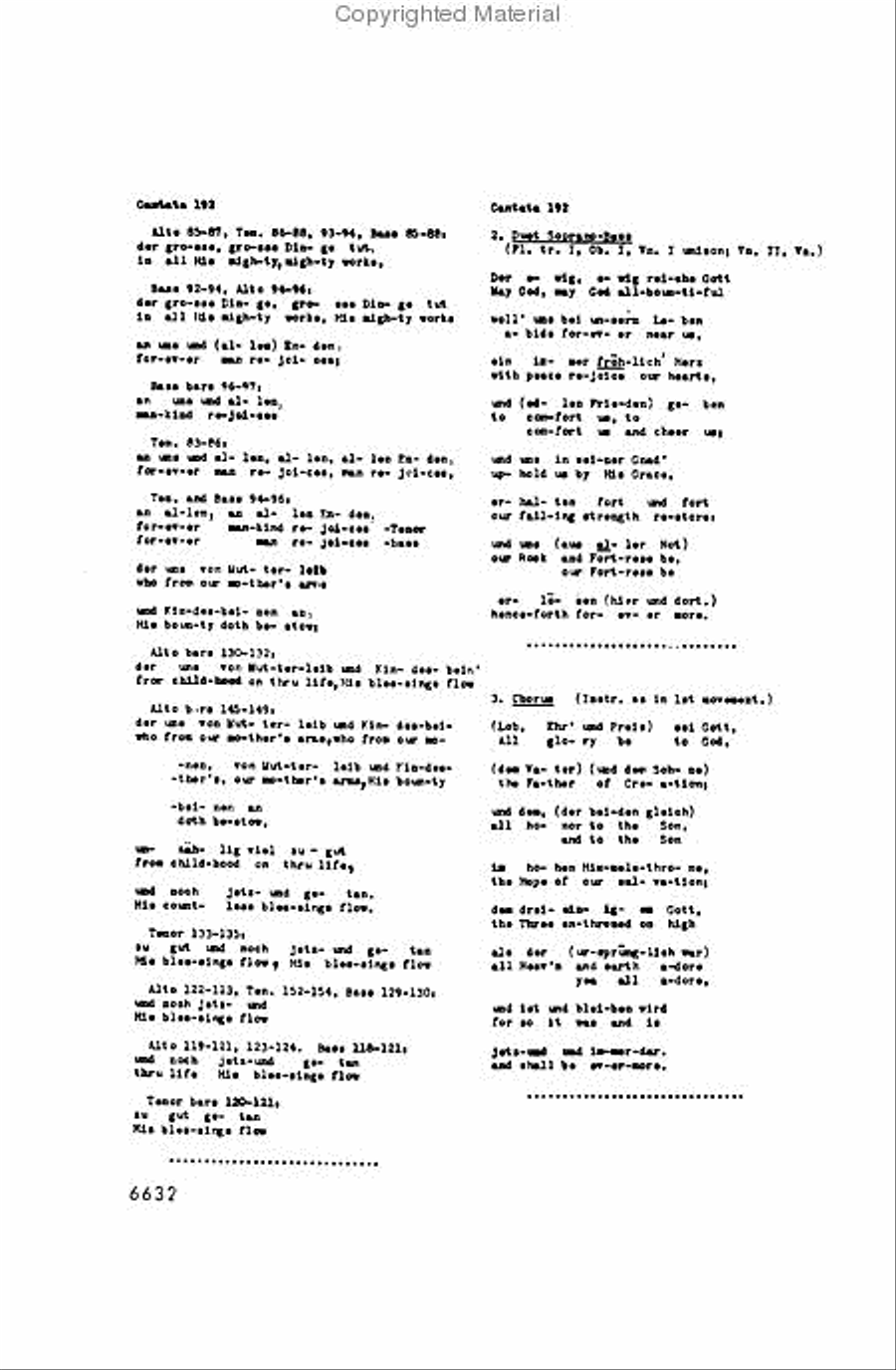 Cantata No. 192 -- Nun danket alle Gott 4-Part scores gallery preview page 5