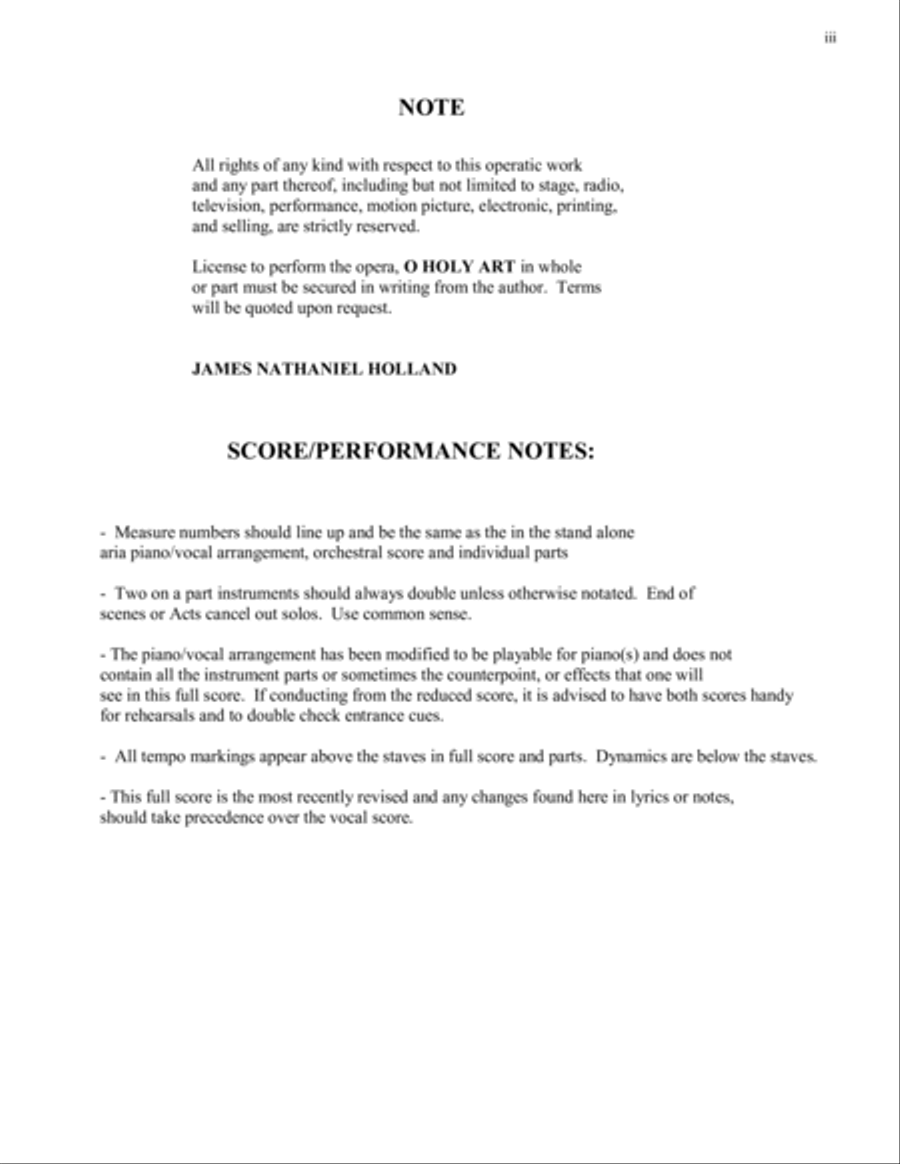 O Holy Art, Aria for Soprano with Orchestra Accompaniment, James Nathaniel Holland Full Orchestra scores gallery preview page 3