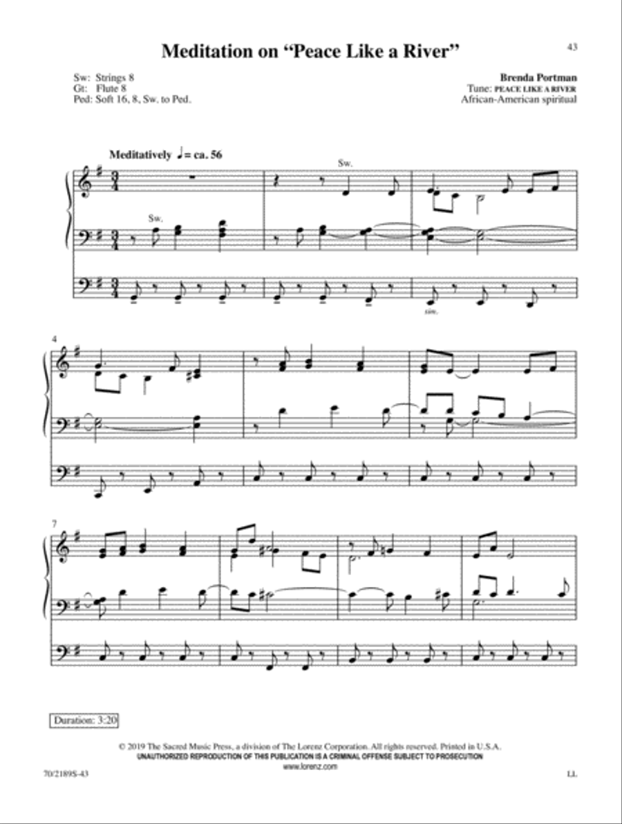 Peace Like a River Organ Solo scores gallery preview page 12