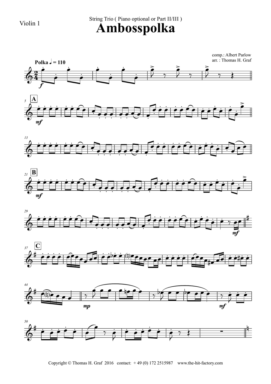 Amboss-Polka - German Polka - Oktoberfest - Violin Piano String Orchestra scores gallery preview page 5
