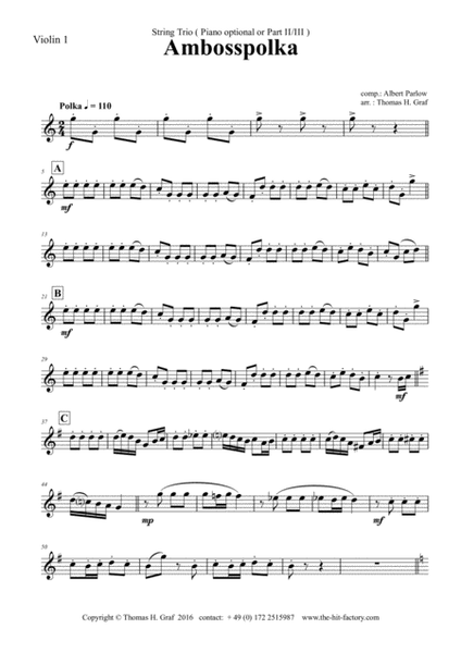 Amboss-Polka - German Polka - Oktoberfest - Violin Piano