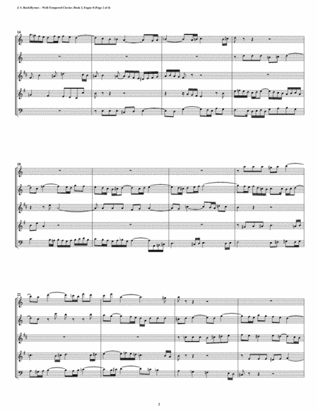 Fugue 08 from Well-Tempered Clavier, Book 2 (Woodwind Quintet) image number null