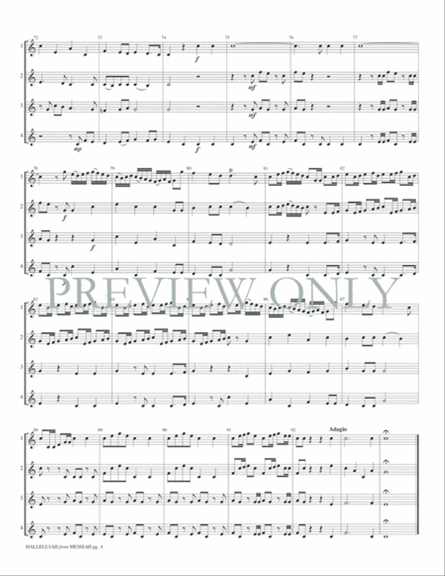 Hallelujah (from Messiah) Small Ensemble scores gallery preview page 6
