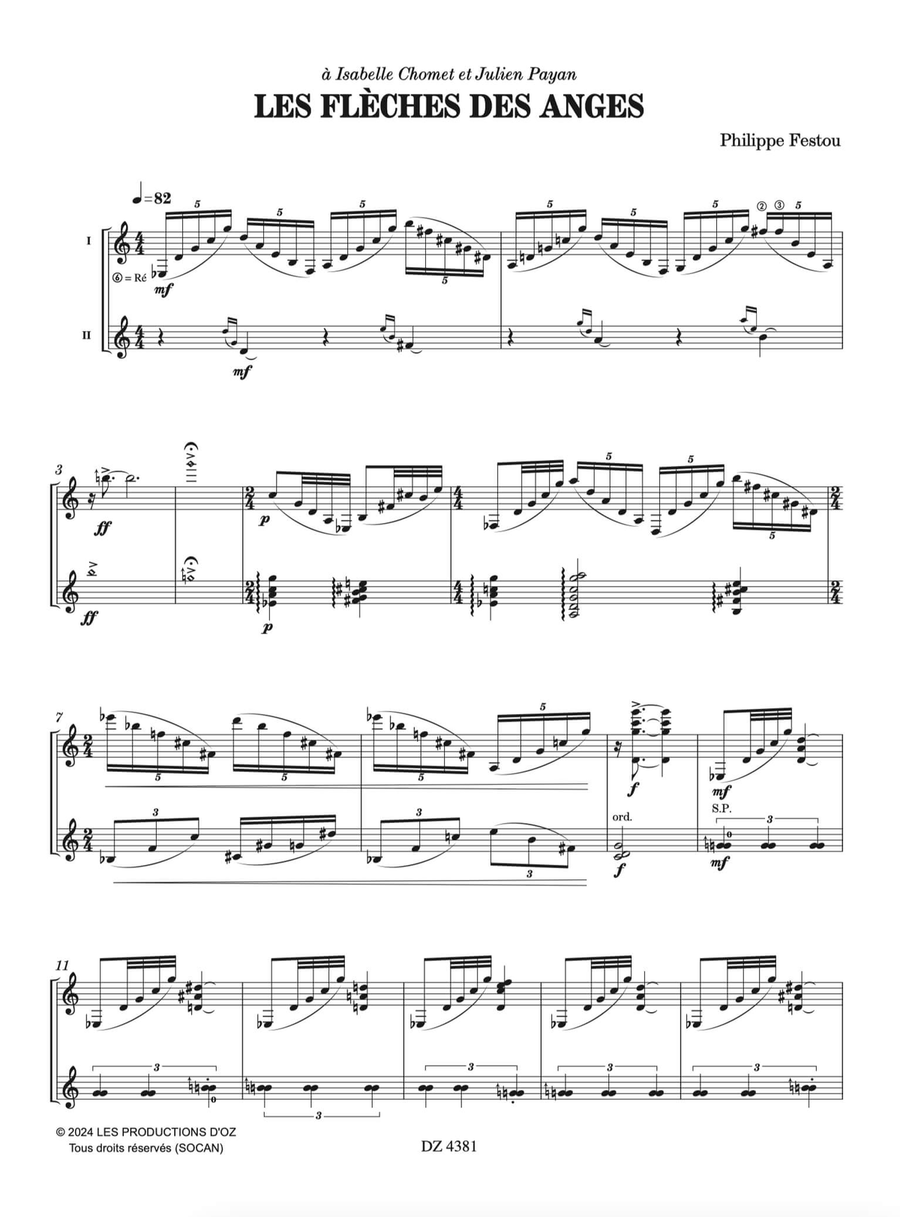 Les flèches des anges Les flèches des anges Classical Guitar scores gallery preview page 2