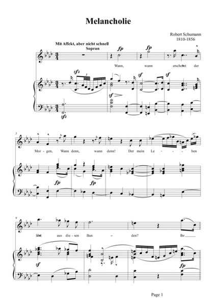 Schumann-Melancholie,Op.74 No.6 in f minor