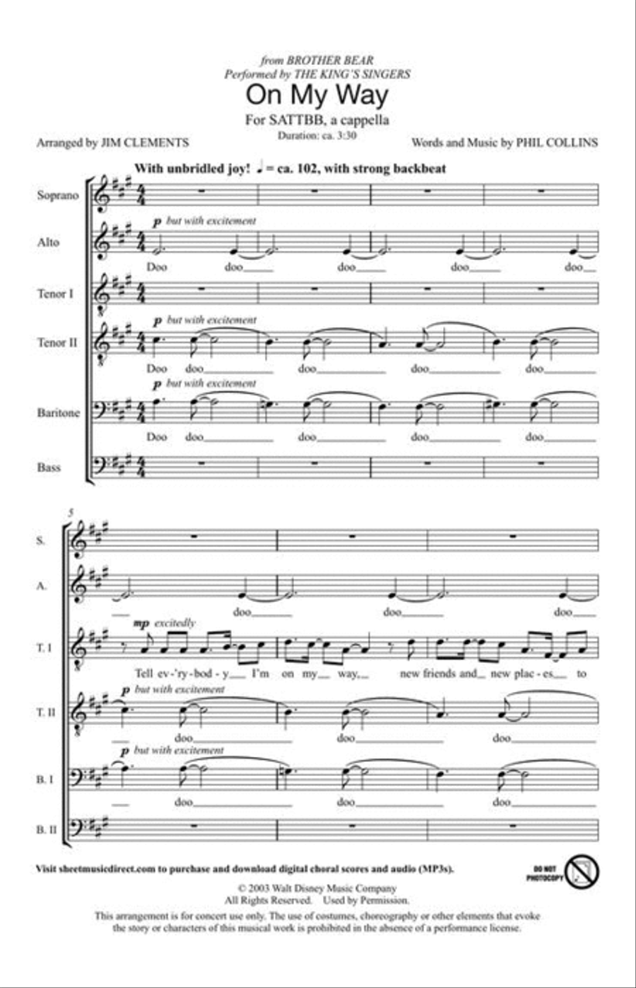 On My Way Divisi scores gallery preview page 3