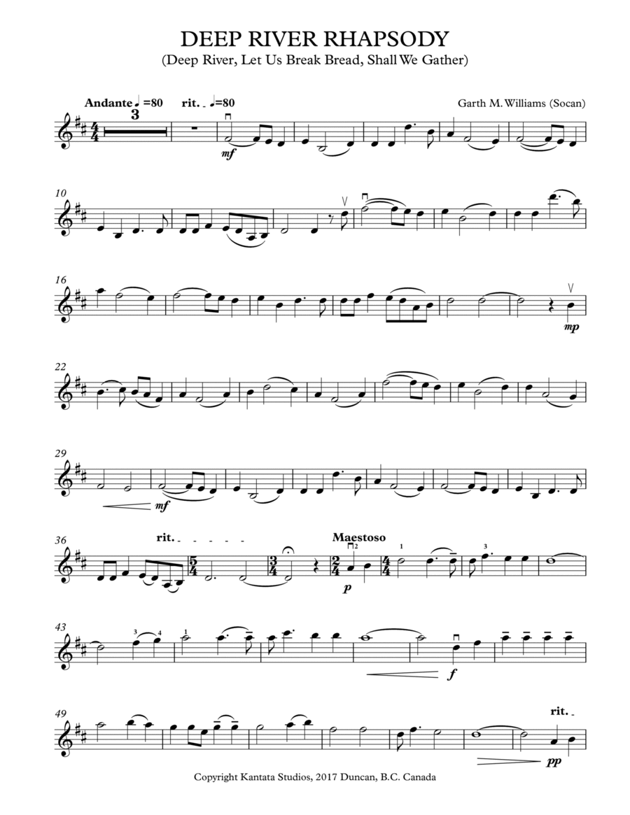 DEEP RIVER RHAPSODY Violin Solo scores gallery preview page 1