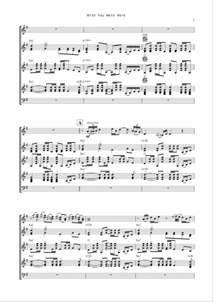 Wish You Were Here Wish You Were Here Guitar Ensemble scores gallery preview page 3