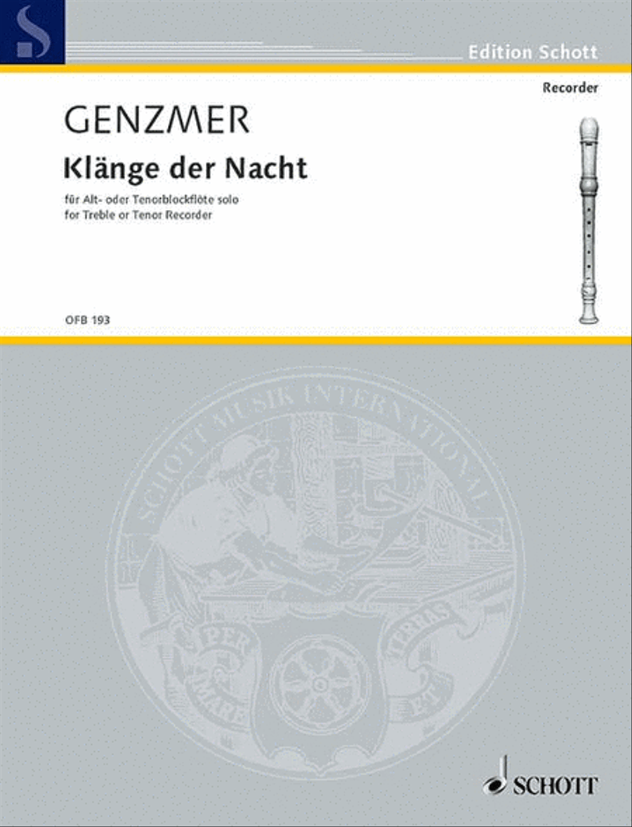 Klaenge Der Nacht Treb/ten Rcdr Tenor Recorder scores gallery preview page 1