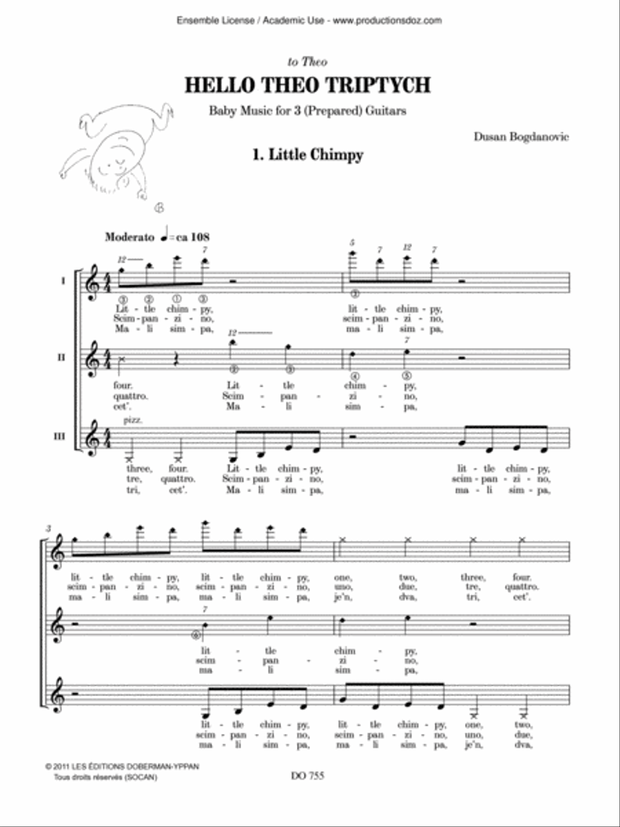 Hello Theo Triptych Hello Theo Triptych Guitar Ensemble scores gallery preview page 2