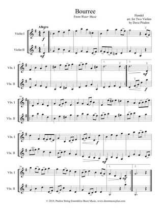 Bourree from Water Music for Two Violins