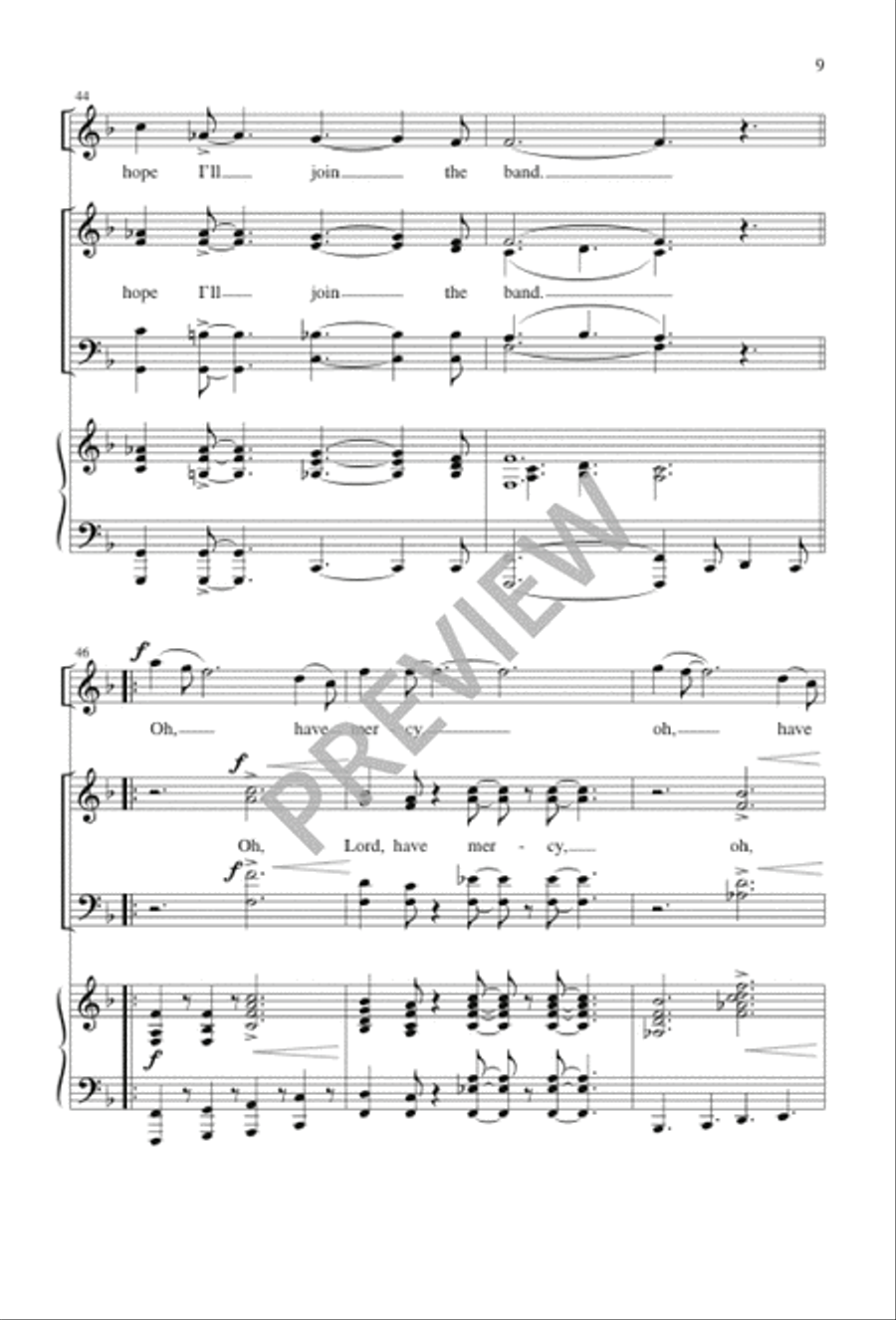 Ride Up in the Chariot 4-Part scores gallery preview page 9