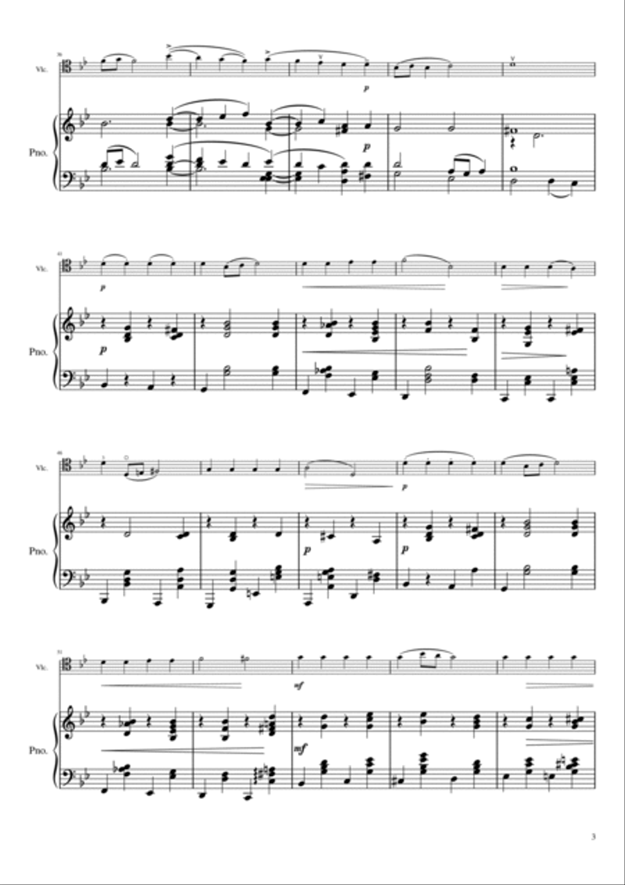 Tchaikovsky - Chanson triste (for piano and cello) Op.40 No.2 (1878) Original (Verzhbilovich) Piano scores gallery preview page 3