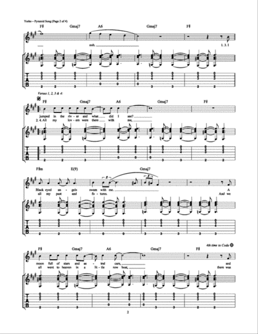 Pyramid Song Pyramid Song Electric Guitar scores gallery preview page 2