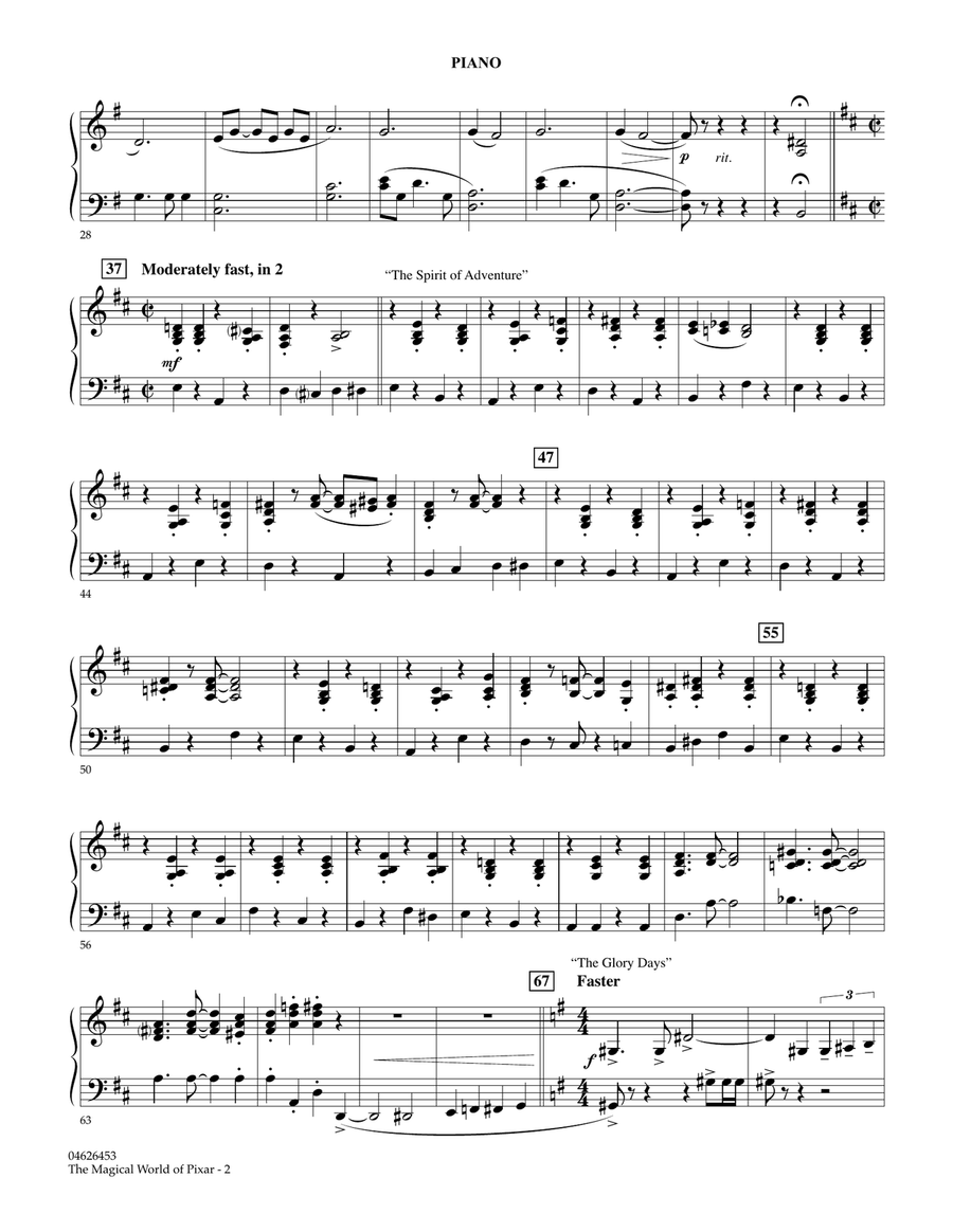 The Magical World Of Pixar Piano by Robert Longfield Orchestra Digital Sheet Music Sheet Music Plus