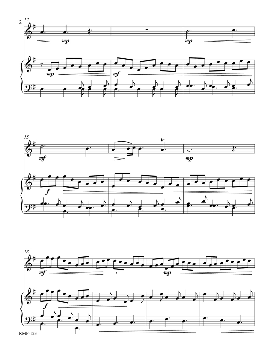 Bach - Jesu, Joy of Man's Desiring (flute with piano accompaniment) Flute Solo scores gallery preview page 2
