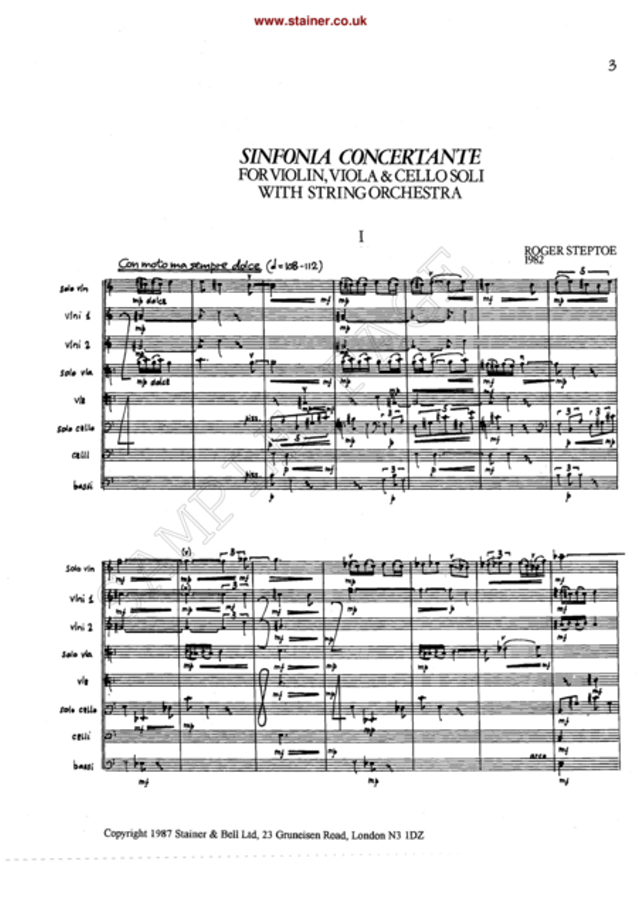 Sinfonia Concertante for Solo Violin, Viola, Cello and Strings Violin Solo scores gallery preview page 3