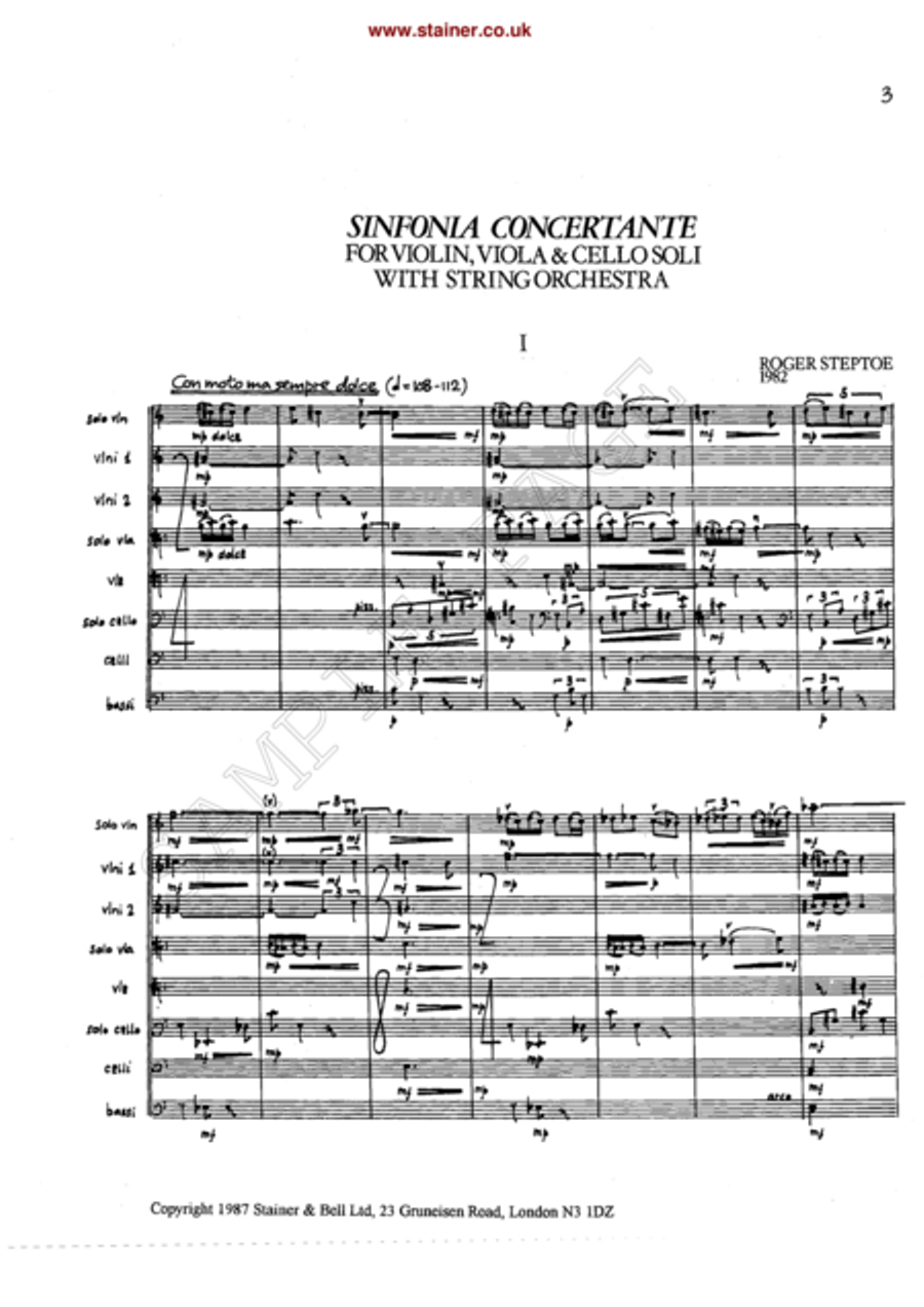 Sinfonia Concertante for Solo Violin, Viola, Cello and Strings