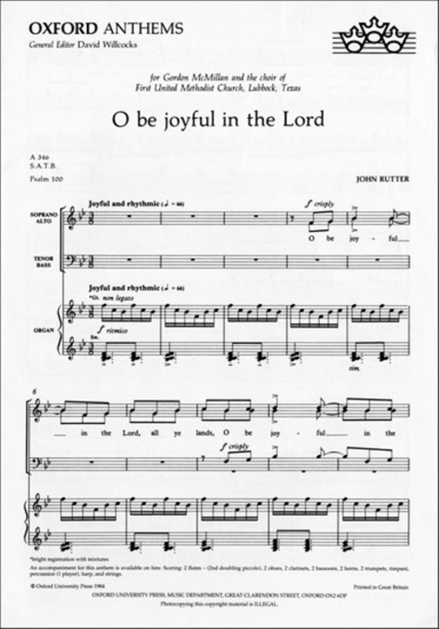 O be joyful in the Lord 4-Part scores gallery preview page 1