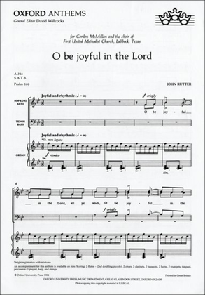 Book cover for O be joyful in the Lord