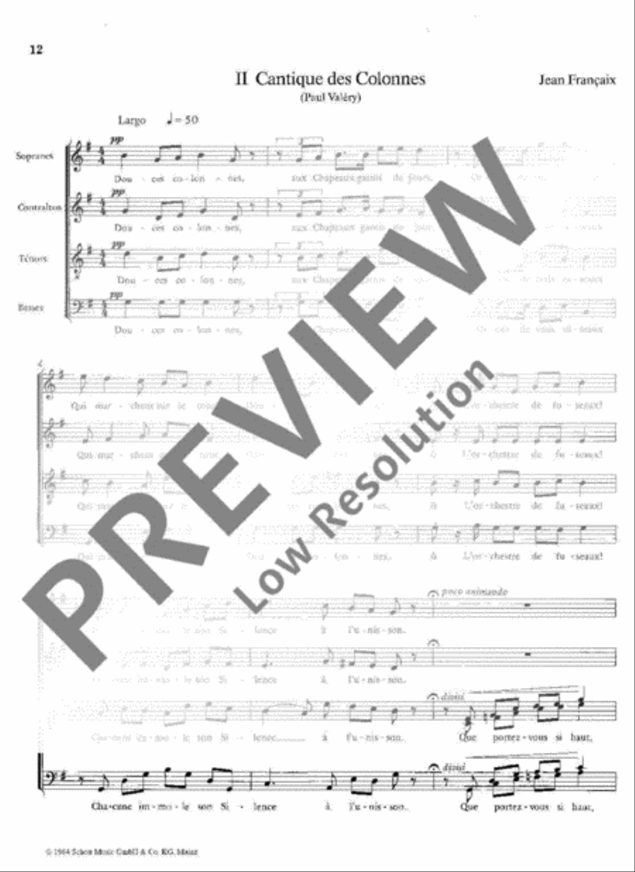 Trois Poèmes de Paul Valéry SSAATTBB scores gallery preview page 13