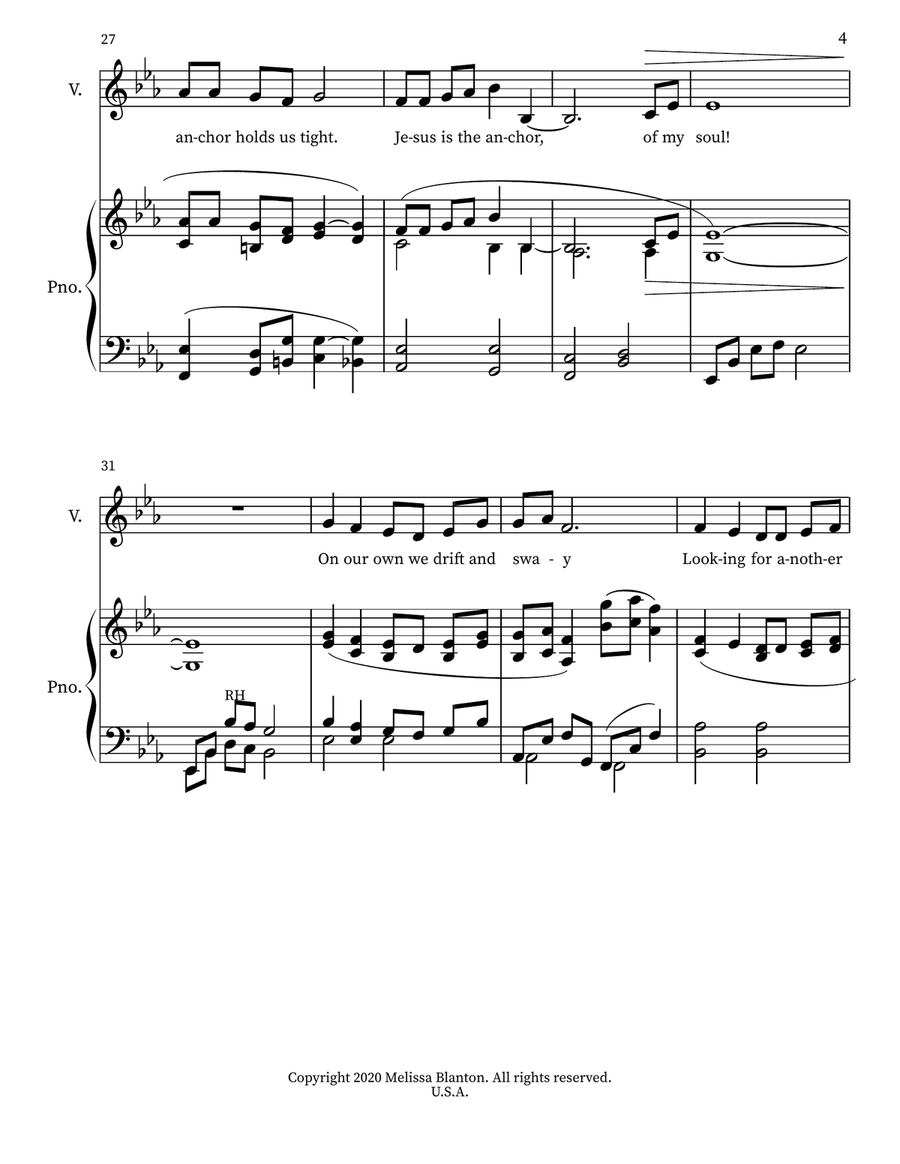 Jesus is the Anchor of My Soul Voice scores gallery preview page 4