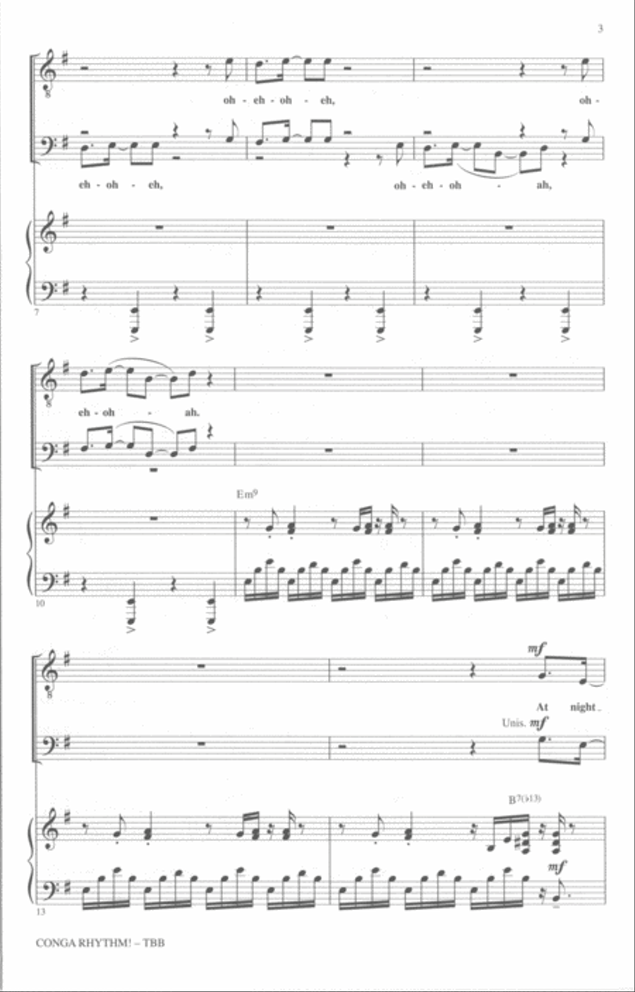 Conga Rhythm Men's Choir scores gallery preview page 3