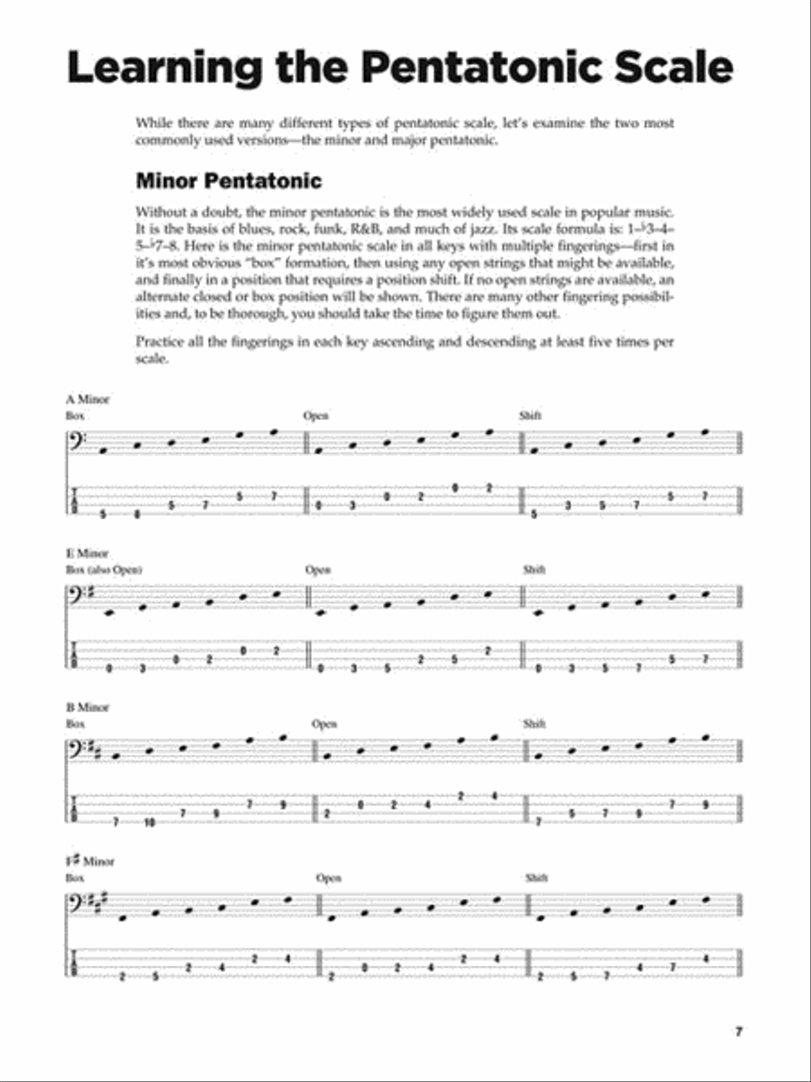 Pentatonic Scales for Bass Bass Guitar Tablature scores gallery preview page 4