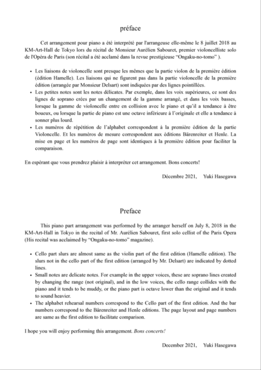 César Franck: Sonata that sounds good on the Cello / Arrangement of the piano part by Yuki Hasegawa Piano scores gallery preview page 4