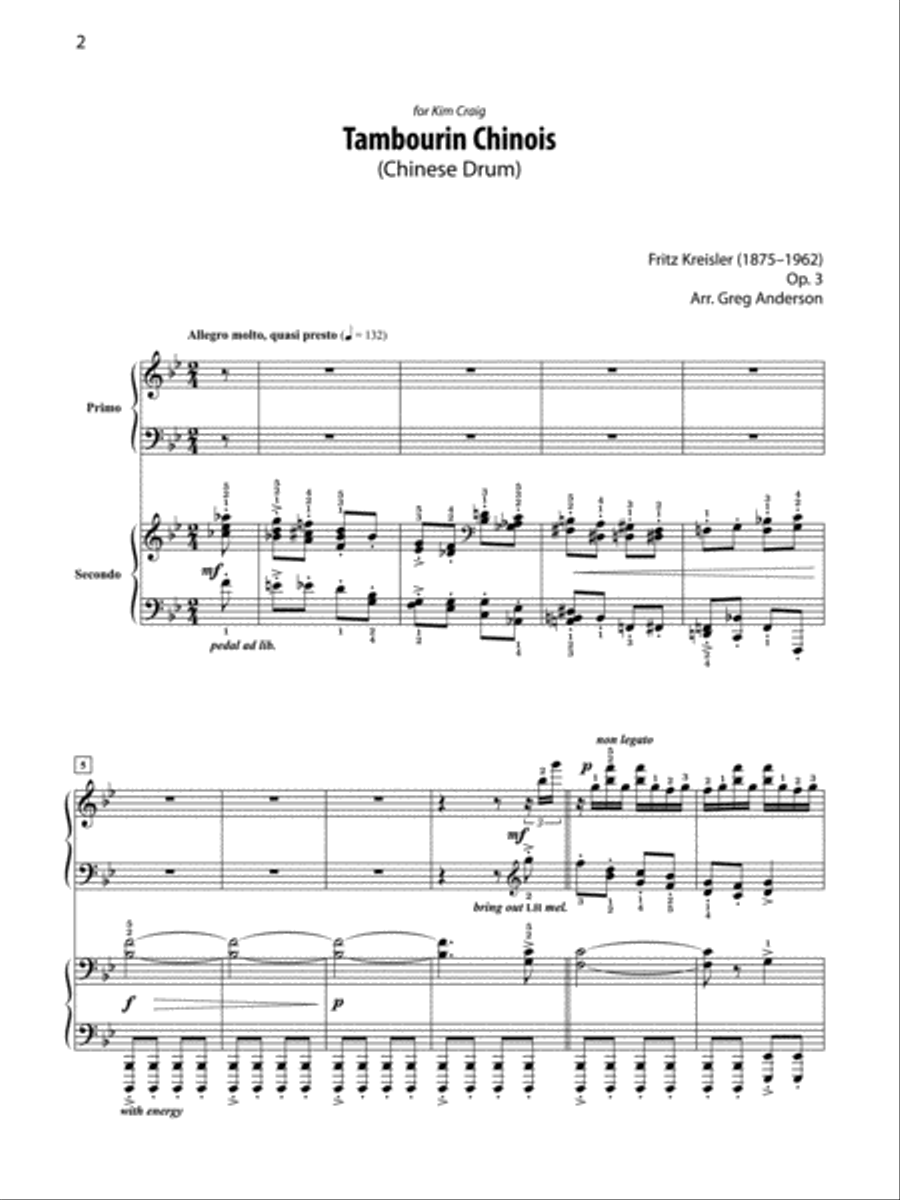 Tambourin Chinois Small Ensemble scores gallery preview page 2
