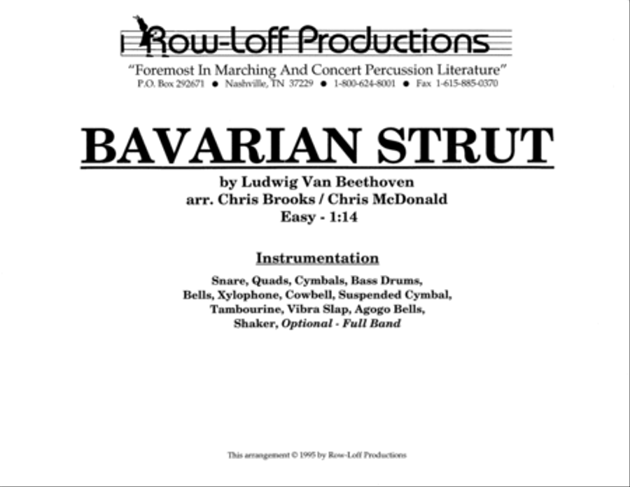 Bavarian Strut w/Tutor Tracks Percussion Ensemble scores gallery preview page 2