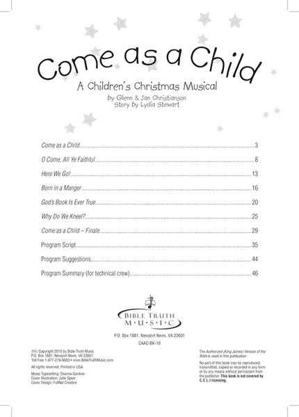 Come As A Child - Christmas Cantata image number null