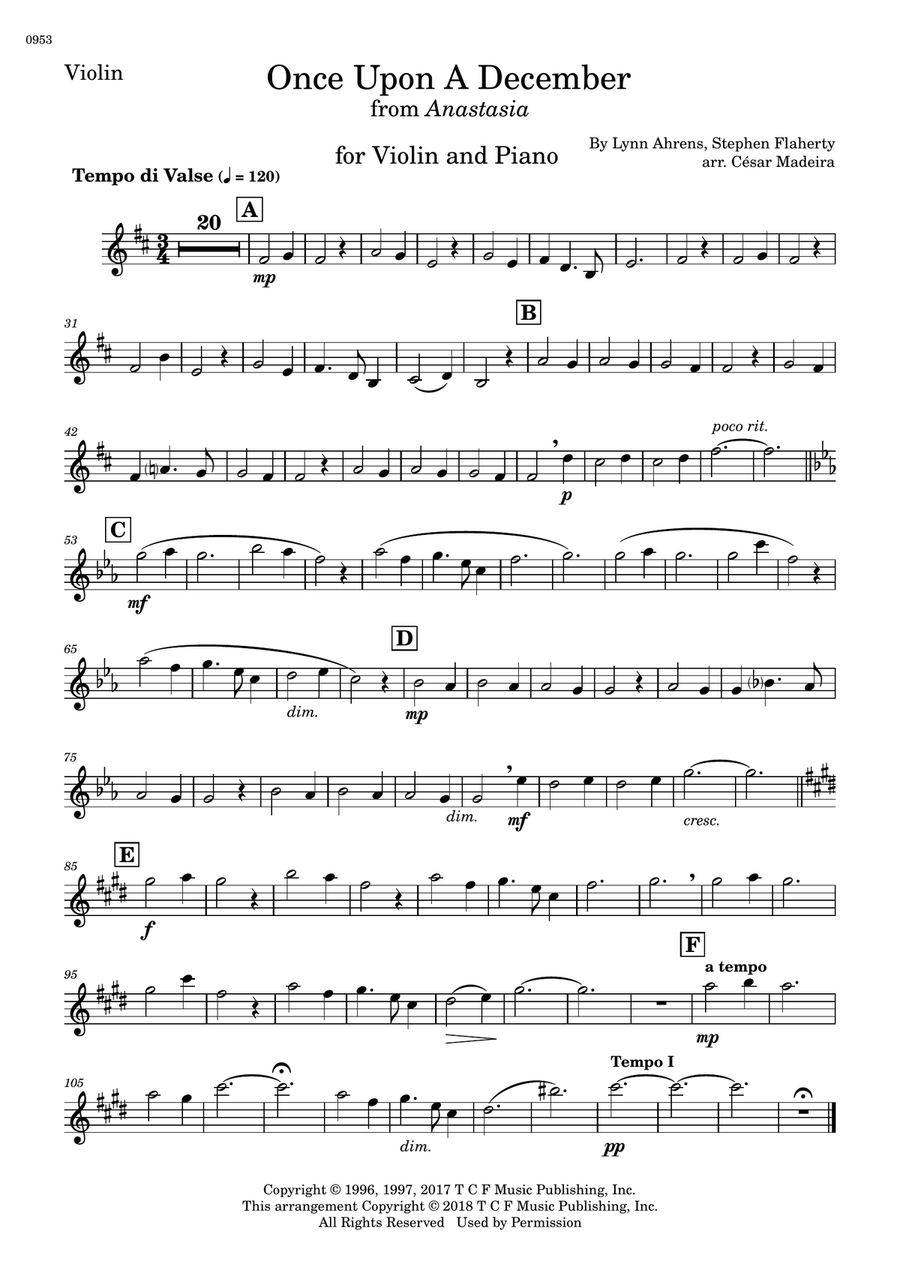 Once Upon A December Violin Solo scores gallery preview page 2