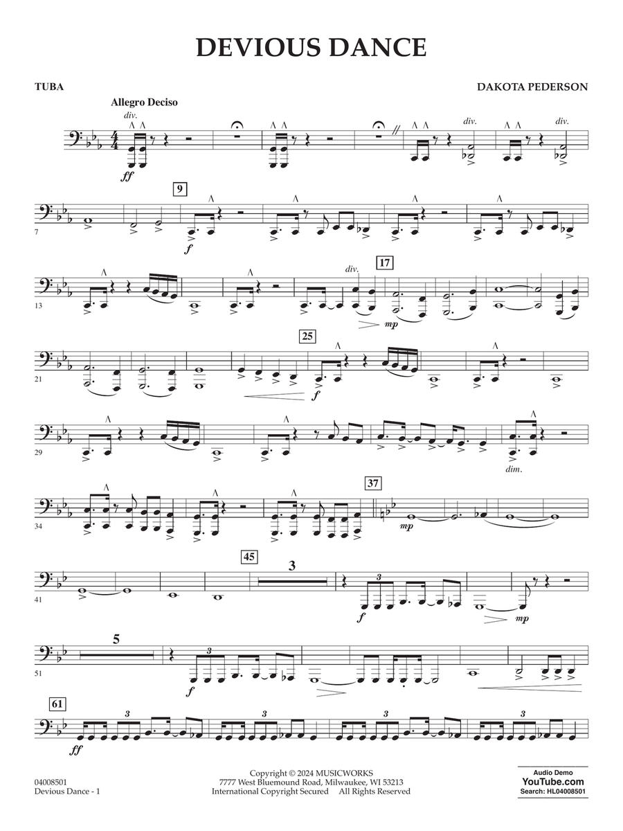 Devious Dance - Tuba Concert Band scores gallery preview page 1
