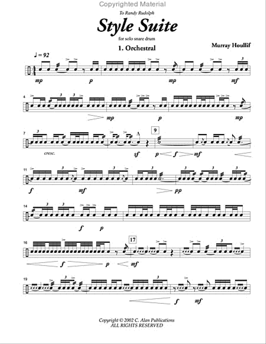 Style Suite for Solo Snare Drum Percussion Ensemble scores gallery preview page 2